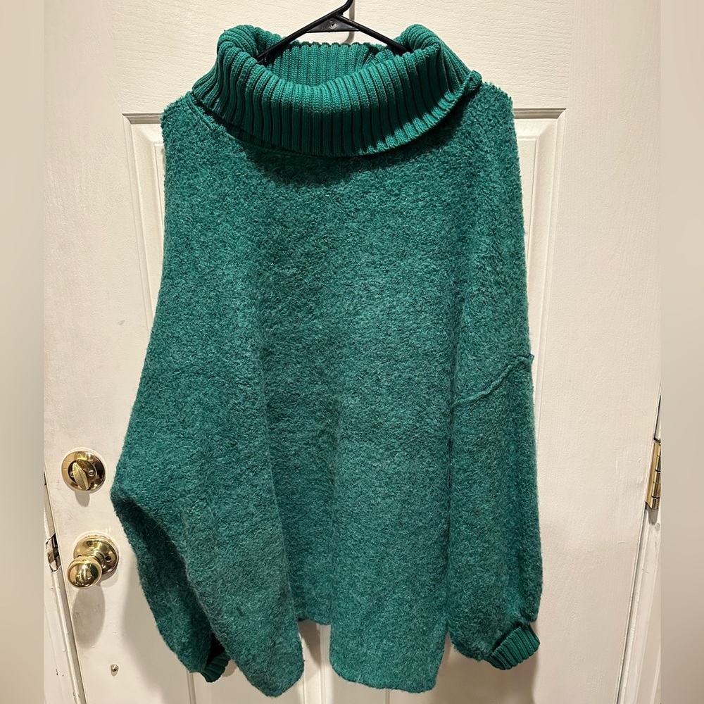 Emerald green free people swear with turtleneck